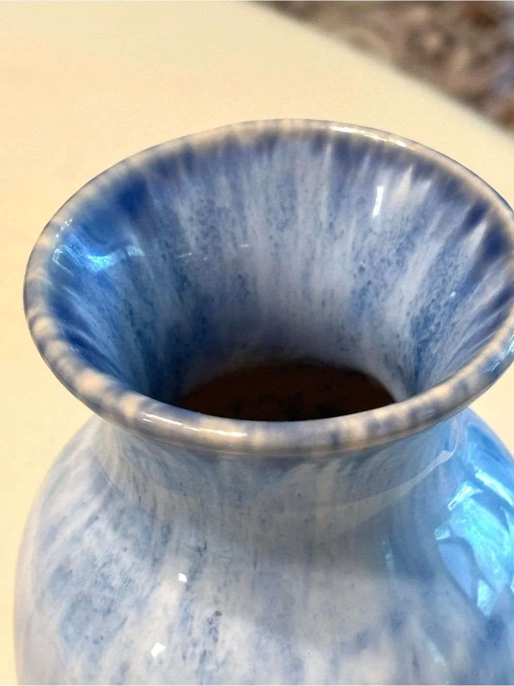 Blue Speckled Ceramic Vase - Home Accents
